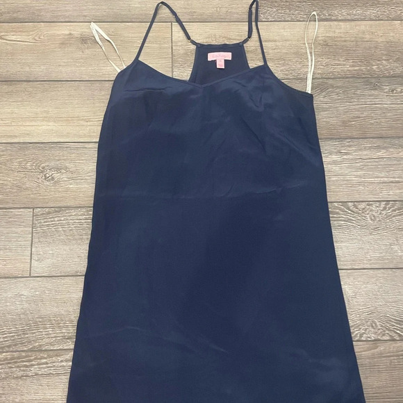 Lilly Pulitzer Daphne Mini Slip Dress Navy Blue Coastal Beachy Size XS - Picture 3 of 9
